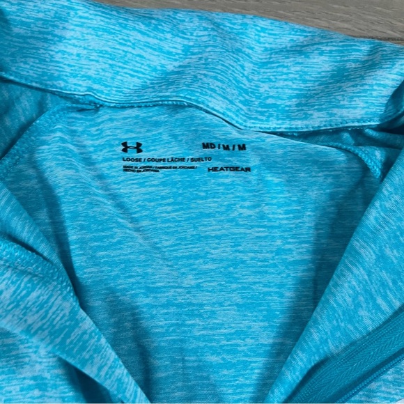 Under Armour Women's Tech Twist Half Zip Heathered Blue Long Sleeve Shirt - Picture 9 of 13